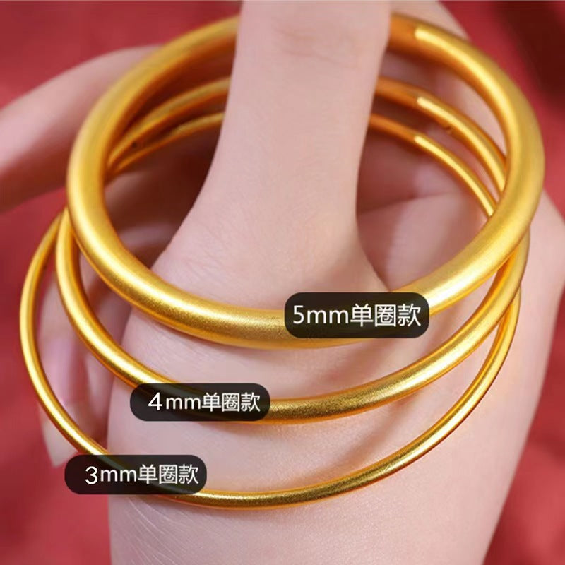 Wholesale Vietnam sand gold ancient method inheritance solid plain circle Bracelet